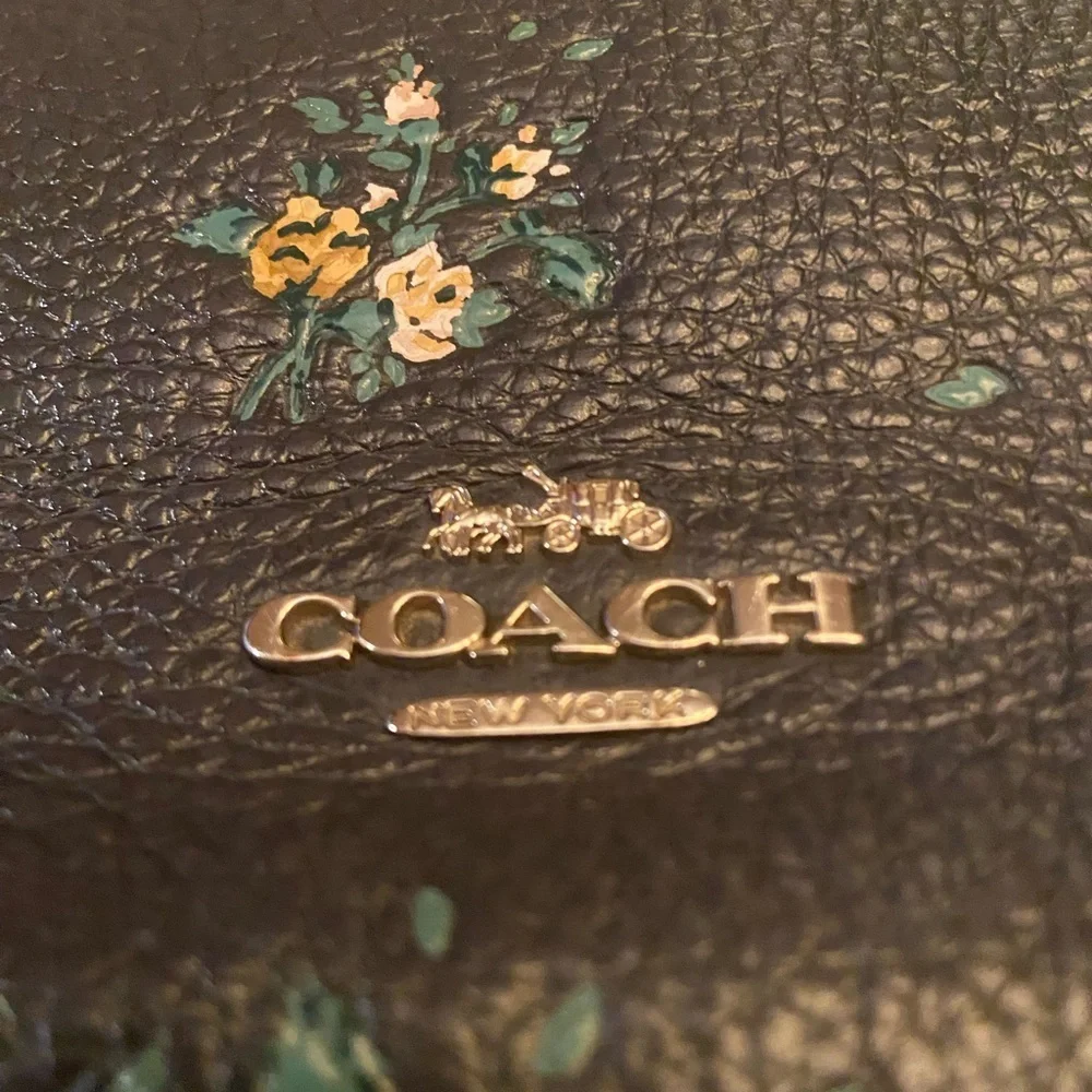 Coach Mini Abby Duffle With Rose Bouquet Print Midnight Dark Blue # 91022